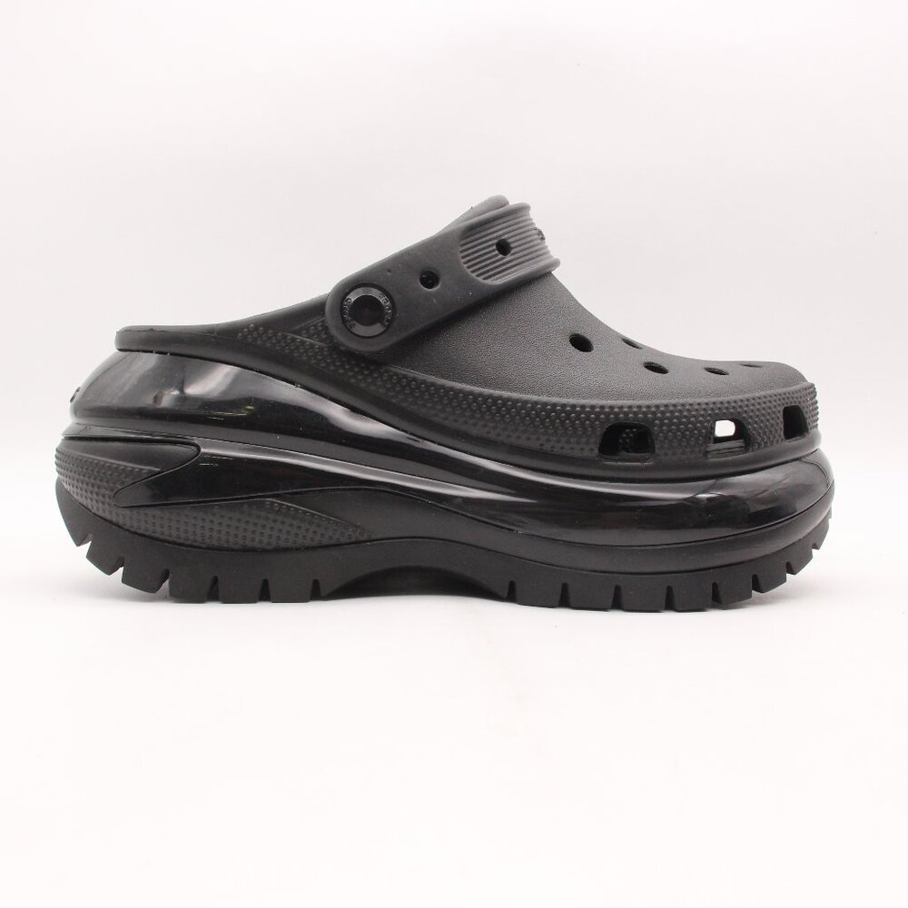 Crocs Classic Mega Crush Clog Women's Size 7 Black Platform Slip On Sandals